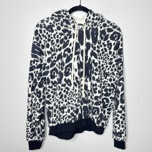 Saltwater Luxe Annie French‎ Animal Print Pullover Hoodie Tan Medium MSRP $92